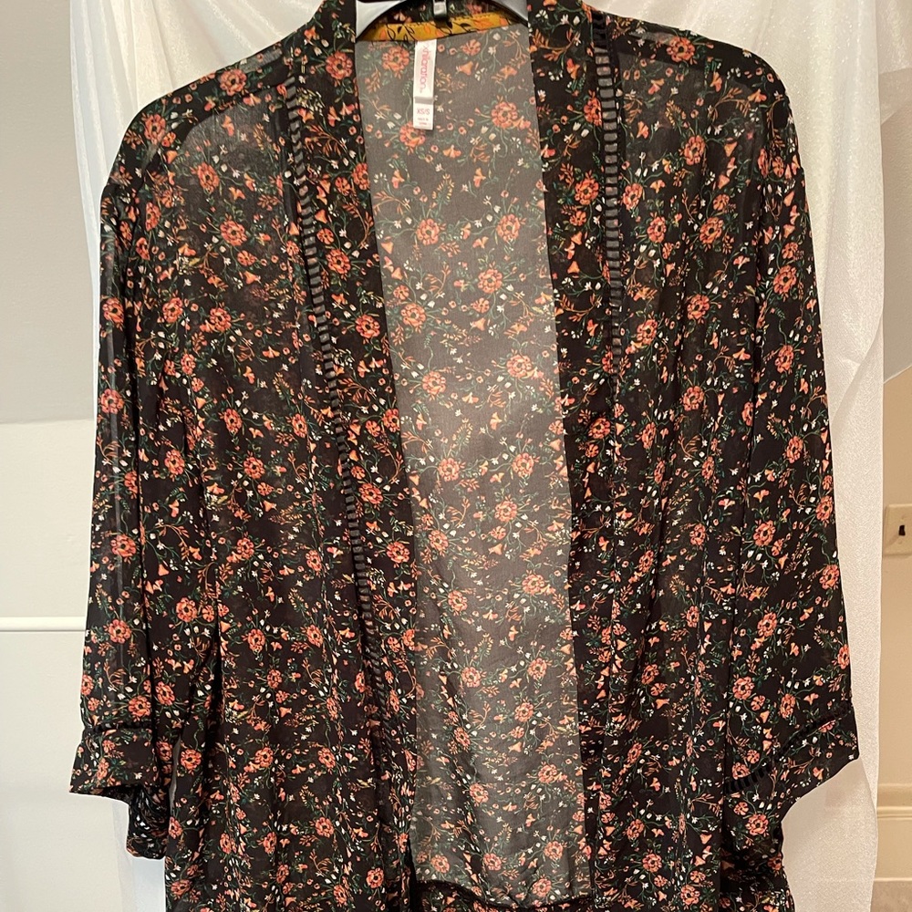 Black floral cover